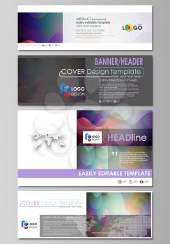 Social media and email headers set, modern banners. Business templates. Easy editable abstract design template, flat layout in popular sizes, vector illustration. Bright color pattern, colorful design