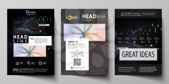 Business templates for brochure, magazine, flyer, booklet or annual report. Cover design template, easy editable vector, abstract flat layout in A4 size. Colorful abstract infographic background in mi