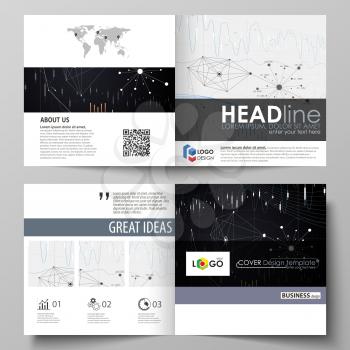 Business templates for square design bi fold brochure, magazine, flyer, booklet or annual report. Leaflet cover, abstract flat layout, easy editable vector. Abstract infographic background in minimali