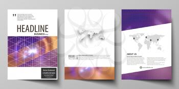Business templates for brochure, magazine, flyer, booklet or annual report. Cover design template, easy editable vector, abstract flat layout in A4 size. Bright color colorful design, beautiful futuri