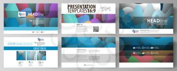 Business templates in HD format for presentation slides. Easy editable abstract layouts in flat design, vector illustration. Bright color pattern, colorful design with overlapping shapes forming abstr
