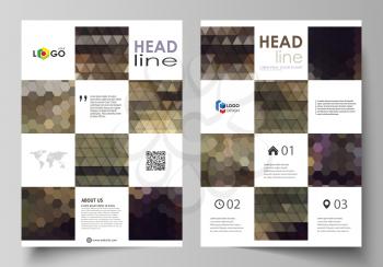 Business templates for brochure, magazine, flyer, booklet or annual report. Cover design template, easy editable vector, abstract flat layout in A4 size. Abstract backgrounds. Geometrical patterns. Tr