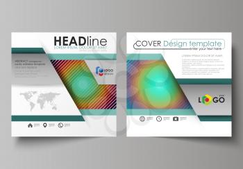 Business templates for square design brochure, magazine, flyer, booklet or annual report. Leaflet cover, abstract flat layout, easy editable vector. Minimalistic design with circles, diagonal lines. G