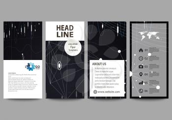 Flyers set, modern banners. Business templates. Cover design template, easy editable abstract vector layouts. Abstract infographic background in minimalist style made from lines, symbols, charts, diag