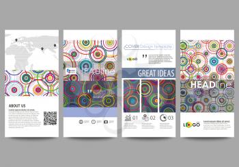 Flyers set, modern banners. Business templates. Cover design template, easy editable abstract vector layouts. Bright color background in minimalist style made from colorful circles