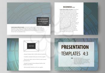 Set of business templates for presentation slides. Easy editable abstract vector layouts in flat design. Technology background in geometric style made from circles