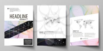 Business templates for brochure, magazine, flyer, booklet or annual report. Cover design template, easy editable vector, abstract flat layout in A4 size. Colorful abstract infographic background in mi