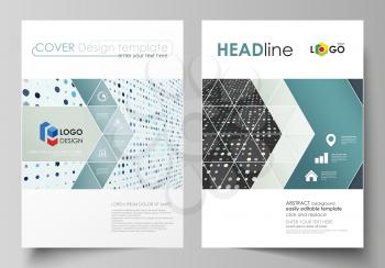 Business templates for brochure, magazine, flyer, booklet or annual report. Cover design template, easy editable vector, abstract flat layout in A4 size. Abstract soft color dots with illusion of dept