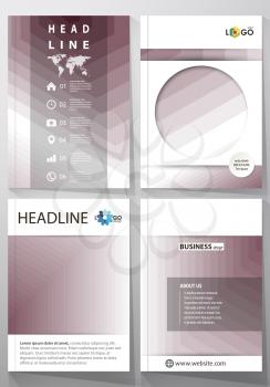 Business templates for brochure, magazine, flyer, booklet or annual report. Cover design template, easy editable vector, abstract flat layout in A4 size. Simple monochrome geometric pattern. Abstract 
