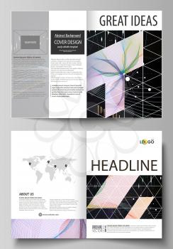 Business templates for bi fold brochure, magazine, flyer, booklet or annual report. Cover design template, easy editable vector, abstract flat layout in A4 size. Colorful abstract infographic backgrou