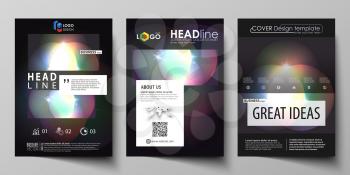Business templates for brochure, magazine, flyer, booklet or annual report. Cover design template, easy editable vector, abstract flat layout in A4 size. Retro style, mystical Sci-Fi background. Futur