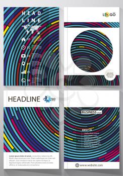 Business templates for brochure, magazine, flyer, booklet or annual report. Cover design template, easy editable vector, abstract flat layout in A4 size. Blue color background in minimalist style made