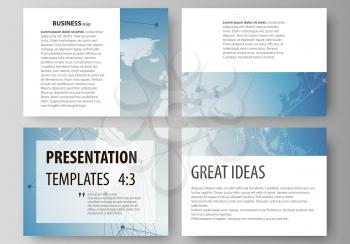 The minimalistic abstract vector illustration of the editable layout of the presentation slides design business templates. Polygonal geometric linear texture. Global network, dig data concept