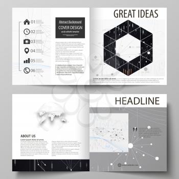 Business templates for square design bi fold brochure, magazine, flyer, booklet or annual report. Leaflet cover, abstract flat layout, easy editable vector. Abstract infographic background in minimali