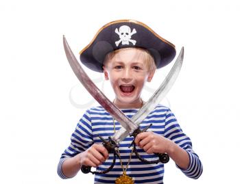 Little pirate boy with cutlass