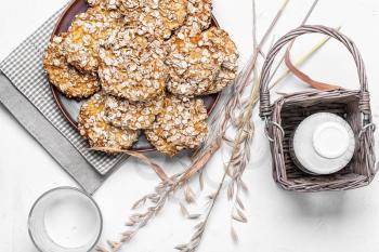 oatmeal cookies on dish of homemade bakery