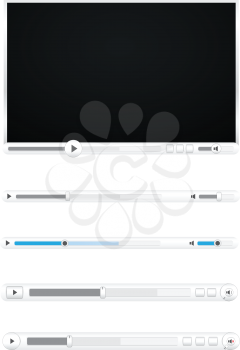 Browser video player isolated on the white background