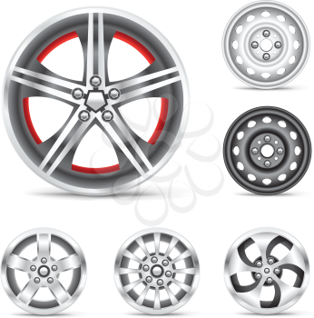 The rims set collection on the white background