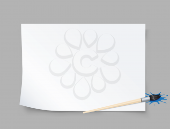 Paper template brush to educatoin drawing with shadow on gray background
