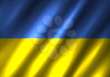 Ukraine national flag background. Country Ukrainian standard banner backdrop. Easy to edit wave light shadow