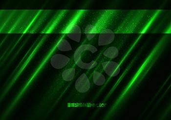 Natural green bright light dark background template. Abstract glitch nature flora vector design backdrop