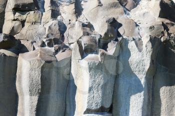 Basalt columns landscape rock background in Ukraine