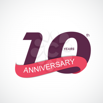 Template Logo 10th Anniversary Vector Illustration EPS10