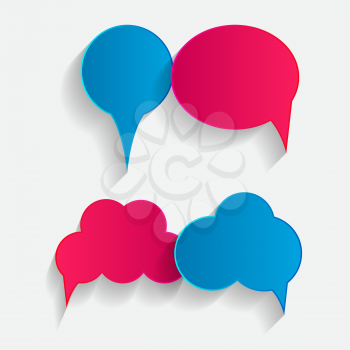 Flat Speech Bubbles with Long Shadows  Vector Illustration EPS10