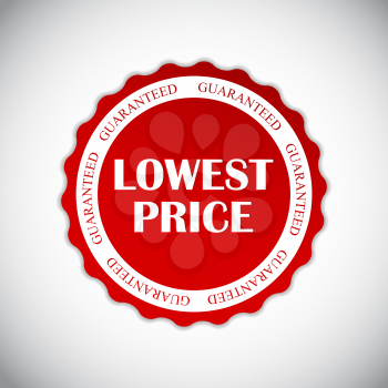 Gold Lowest Price Label Vector Illustration EPS10