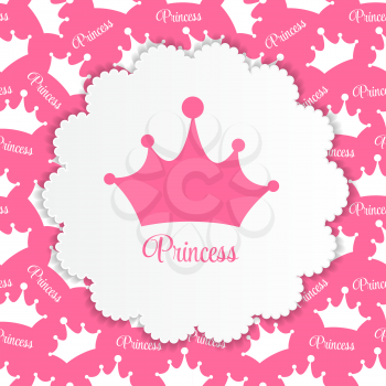 Princess  Background with Crown Vector Illustration EPS10