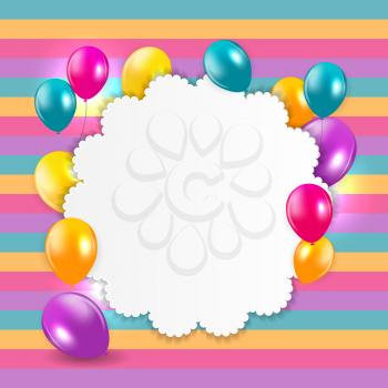Colored Glossy Balloons Background Vector Illustration. EPS10