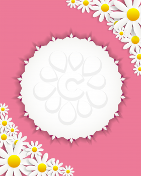 Flora Daisyl Design. Pink Background. Vector Illustartion EPS10
