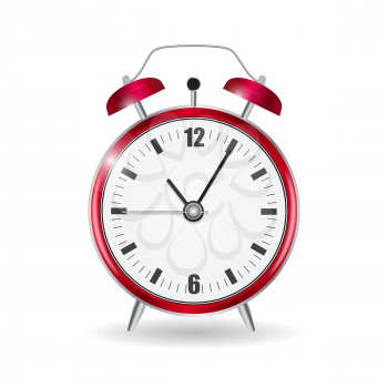 Clock Alarm Icon. Isolated on White. Vector Illustration EPS10