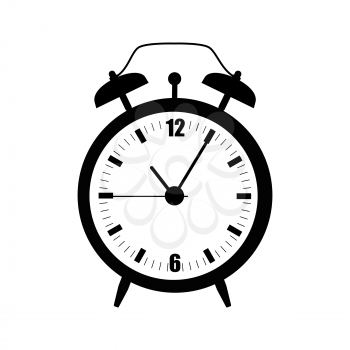 Clock Alarm Icon. Isolated on White. Vector Illustration EPS10