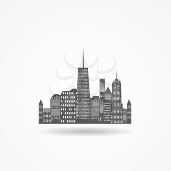 City Icon. Isolated on White. Vector Illustration EPS10