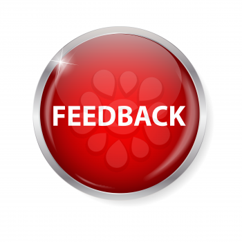 Realistic Glossy Feedback Computer Icon  Button Vector Illustration EPS10