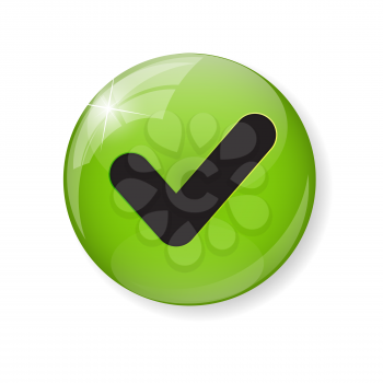 Green Check Mark Icon Button Vector Illustration EPS10