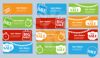 Sale Banner Set with Place for Your Text. Vector Illustration EPS10