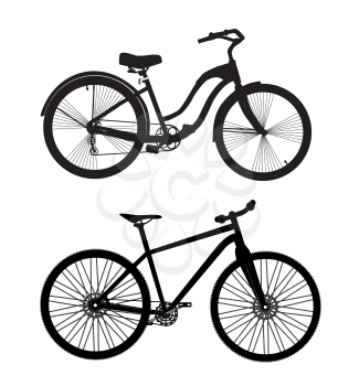 Bicycle Silhouette. Isolated on White Vector Illustrator. EPS10
