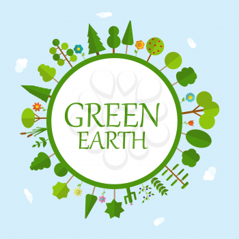 Green Earth Concept Natural Vector Illustration EPS10