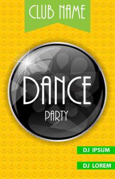 Vertical Dance Party Flyer Background with Place for Your Text. Vector Illustration. EPS10