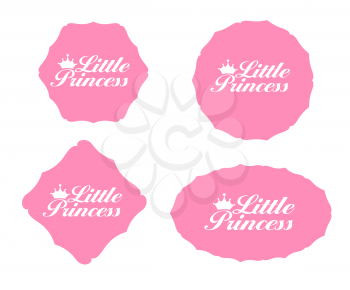 Little Princess Label Set Vector Illustration EPS10
