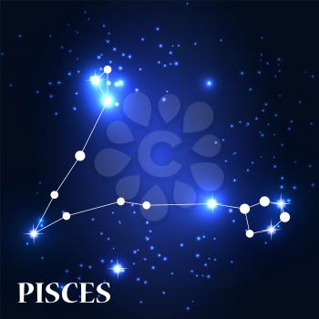 Symbol: Pisces Zodiac Sign. Vector Illustration. EPS10