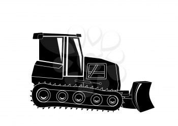 Bulldozer. Major Construction. Isolated Vector Illustration. EPS10