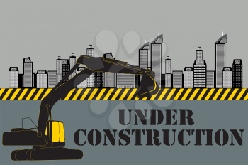 Buildings of the City. Under Construction. Vector Illustration. EPS10