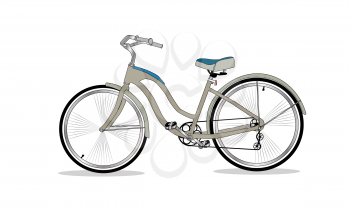 Retro Bicycle on Background Vector Illustrator. EPS10