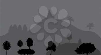 Image of Nature. Tree Silhouette. Vector Illustration. EPS10