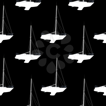 Water Boat, Sailboat Seamless Pattern Background. Vector Illustration. EPS10