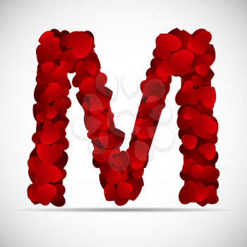 Valentine Day Alphabet of Hearts Vector Illustration EPS10