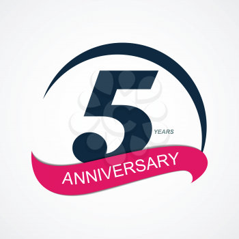 Template Logo 5 Anniversary Vector Illustration EPS10